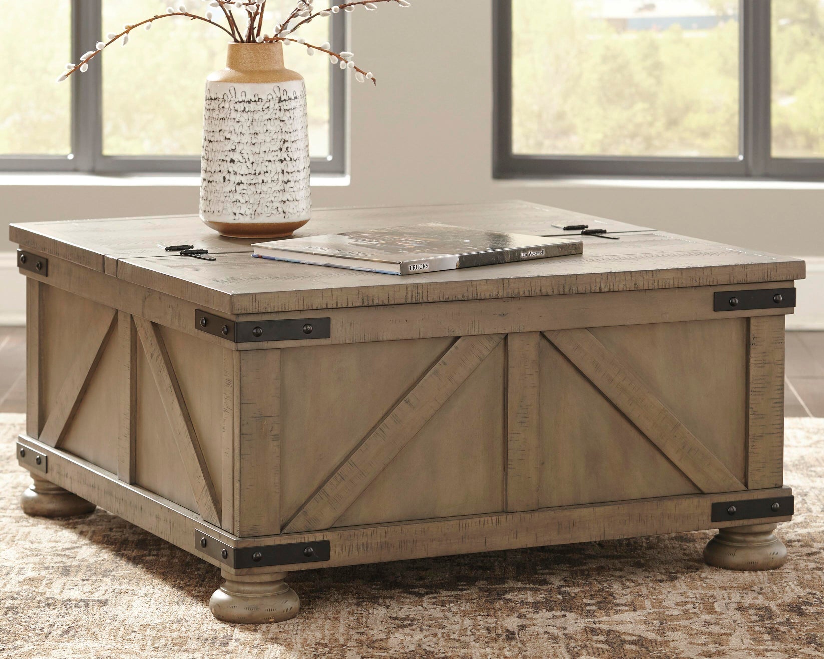 Aldwin Coffee Table With Storage - Luxury Home Furniture (MI)