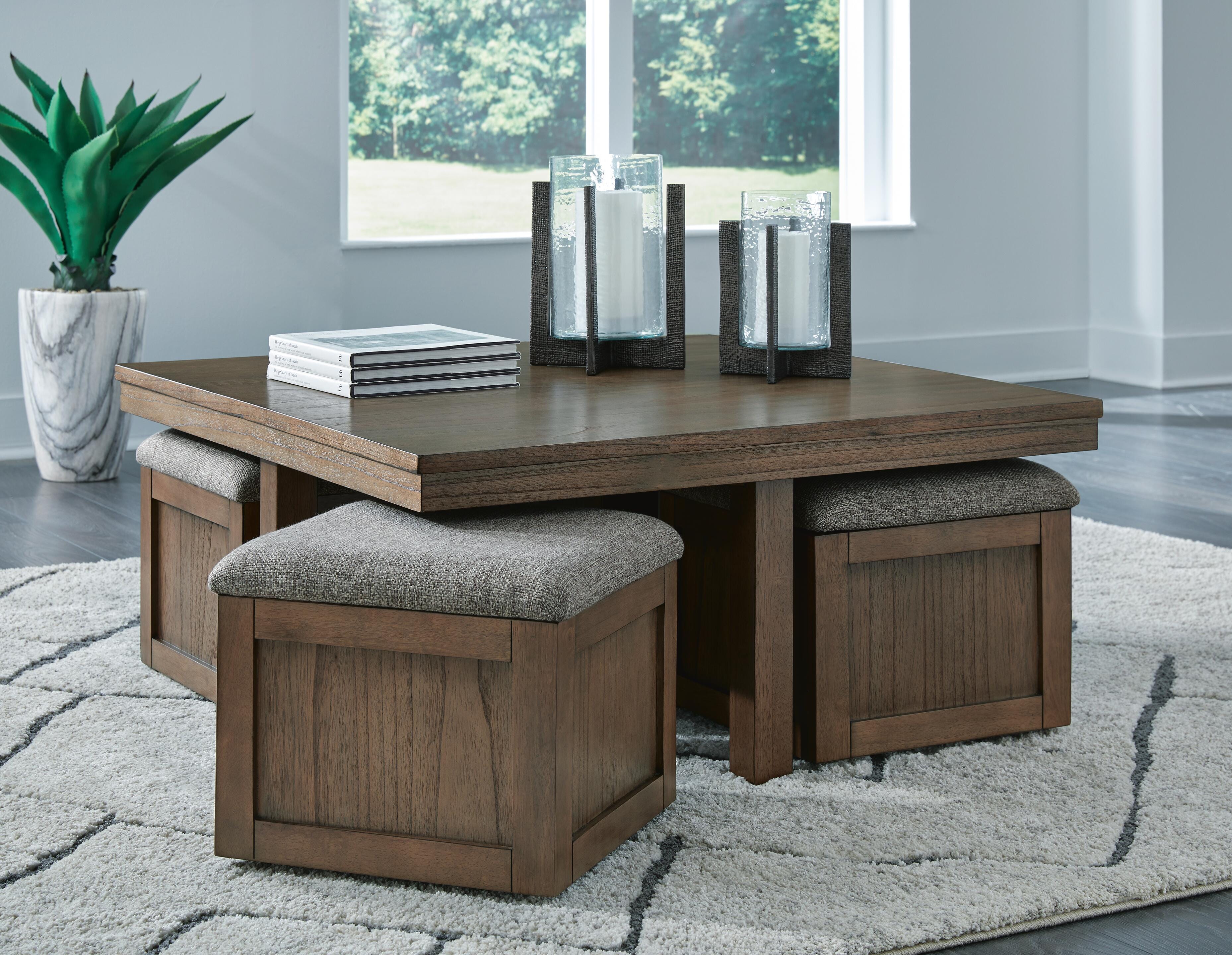 Boardernest Coffee Table with 4 Stools - Luxury Home Furniture (MI)