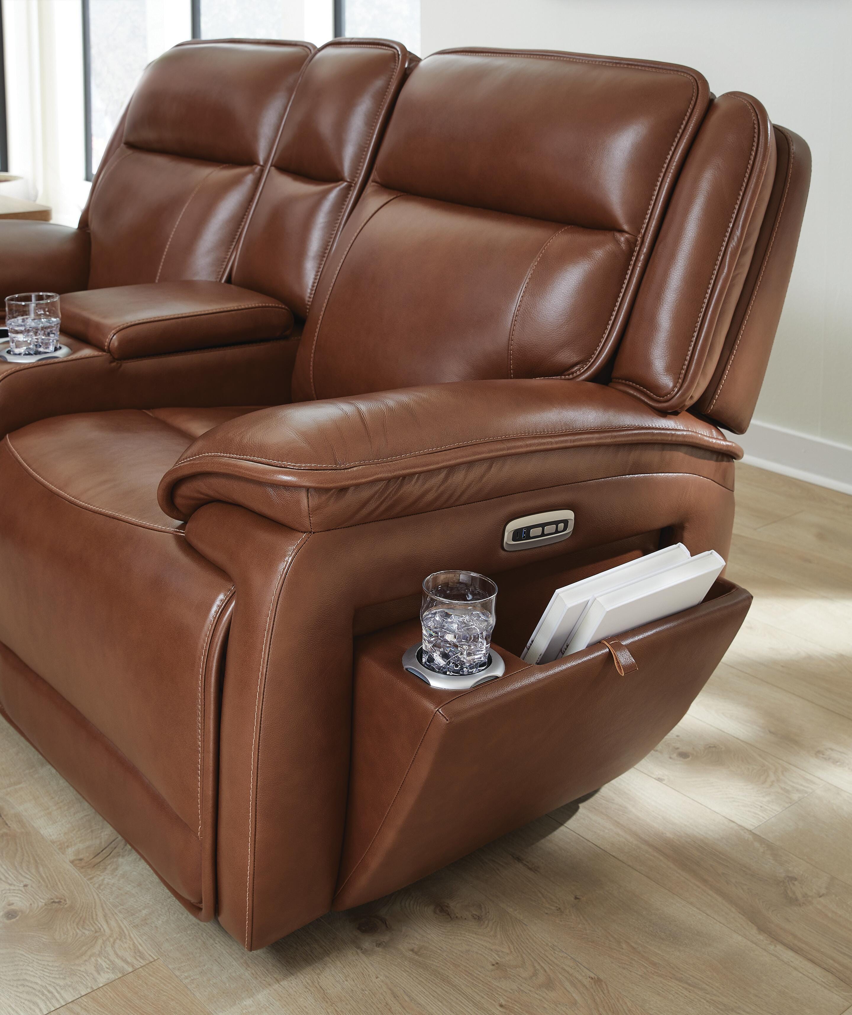 Healy Pier Power Reclining Loveseat with Console - Luxury Home Furniture (MI)