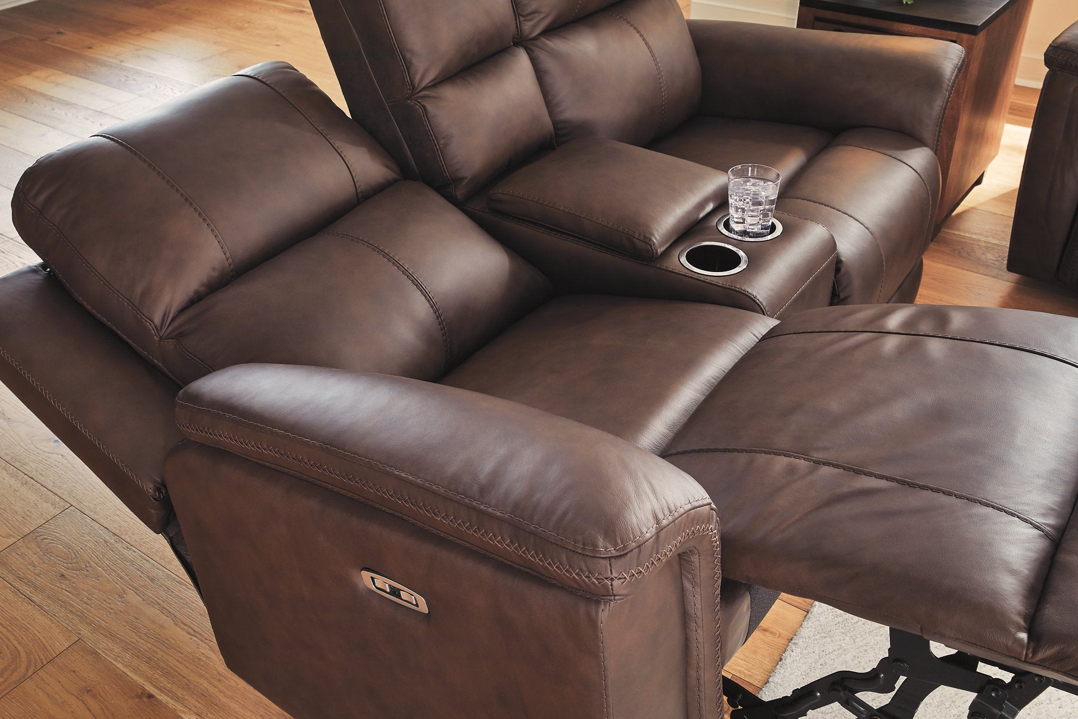 Bleckley Power Reclining Loveseat with Console - Luxury Home Furniture (MI)
