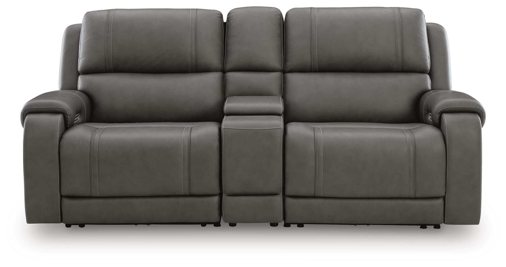 5Z - Pittson Power Reclining Sectional Loveseat with Console - Luxury Home Furniture (MI)