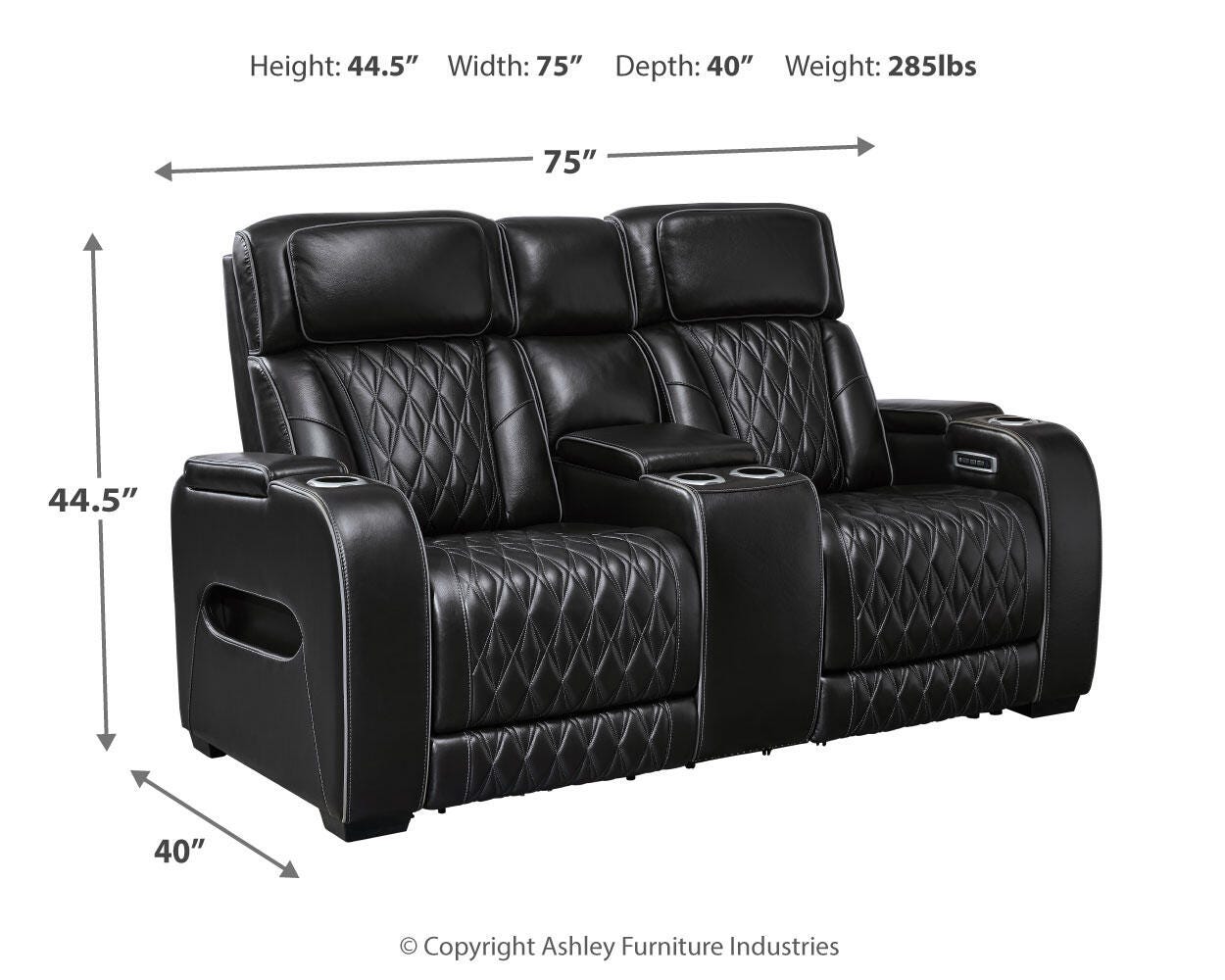 Boyington Power Reclining Loveseat with Console - Luxury Home Furniture (MI)