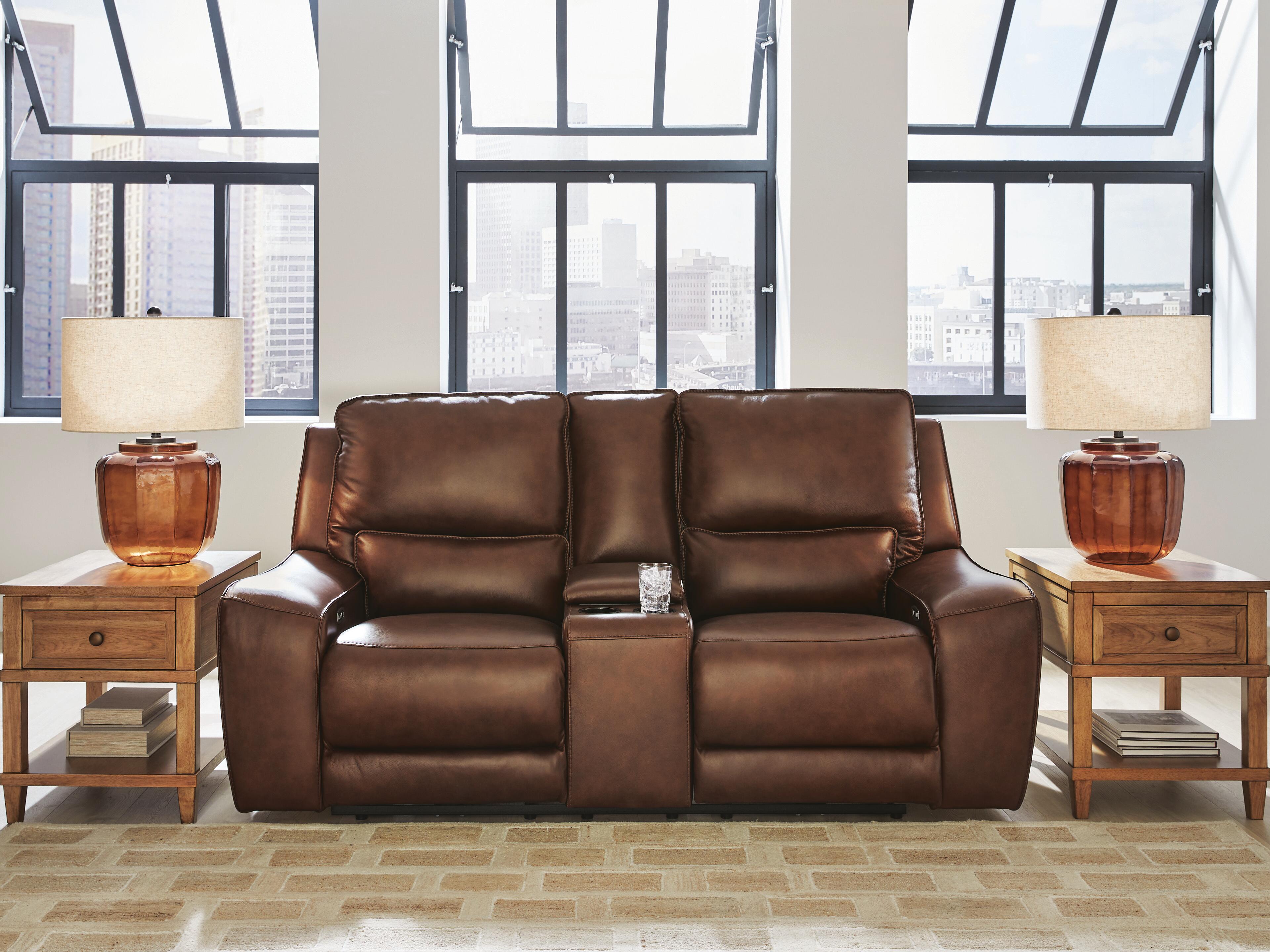 DeepWakes Power Reclining Loveseat with Console - Luxury Home Furniture (MI)