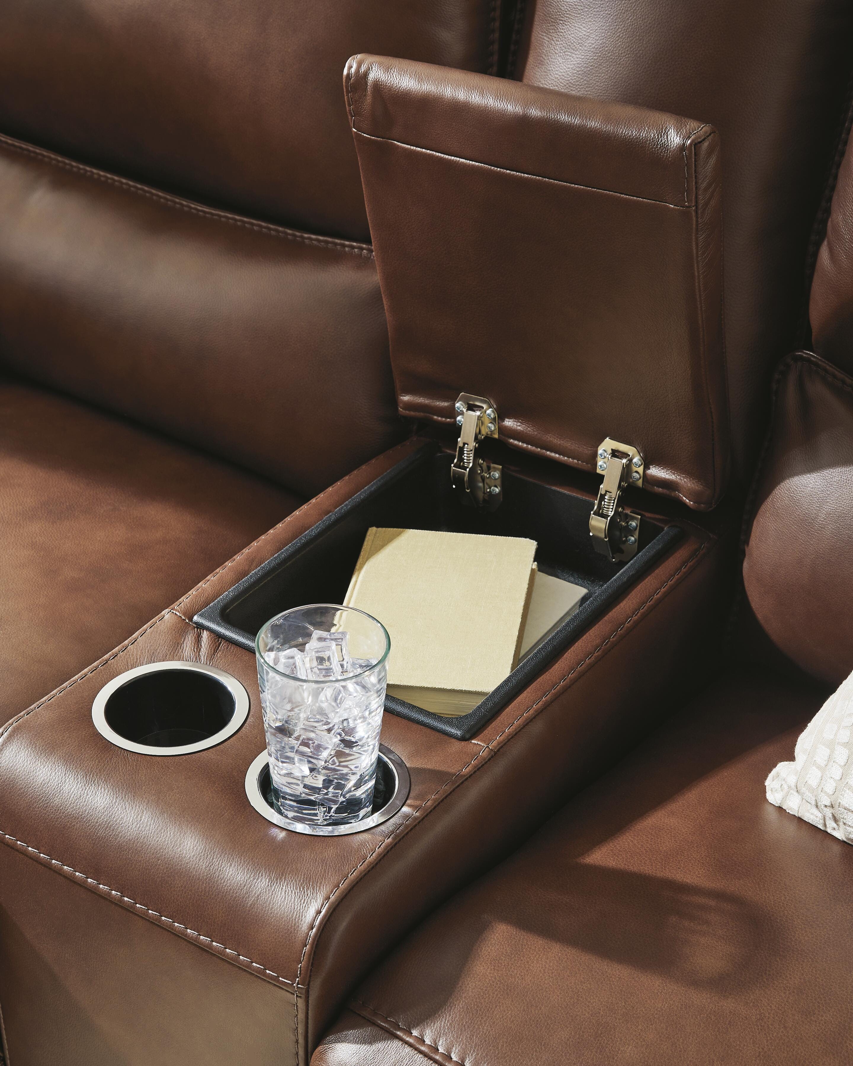 DeepWakes Power Reclining Loveseat with Console - Luxury Home Furniture (MI)
