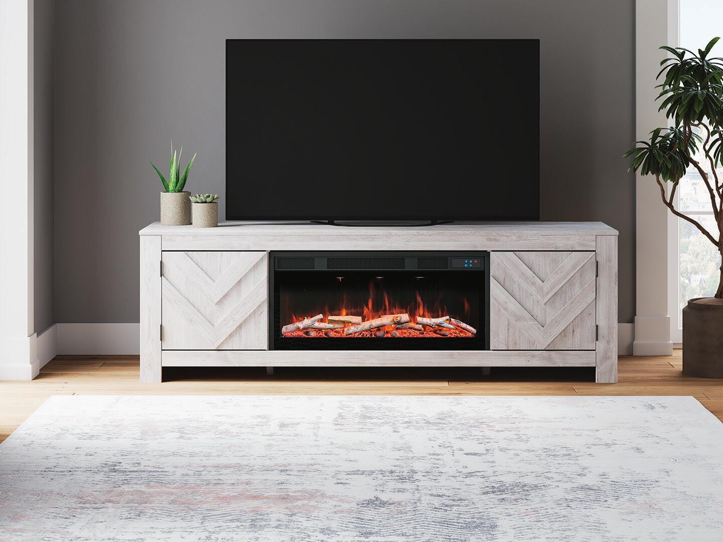 Cayboni 71" TV Stand with Electric Fireplace - Luxury Home Furniture (MI)