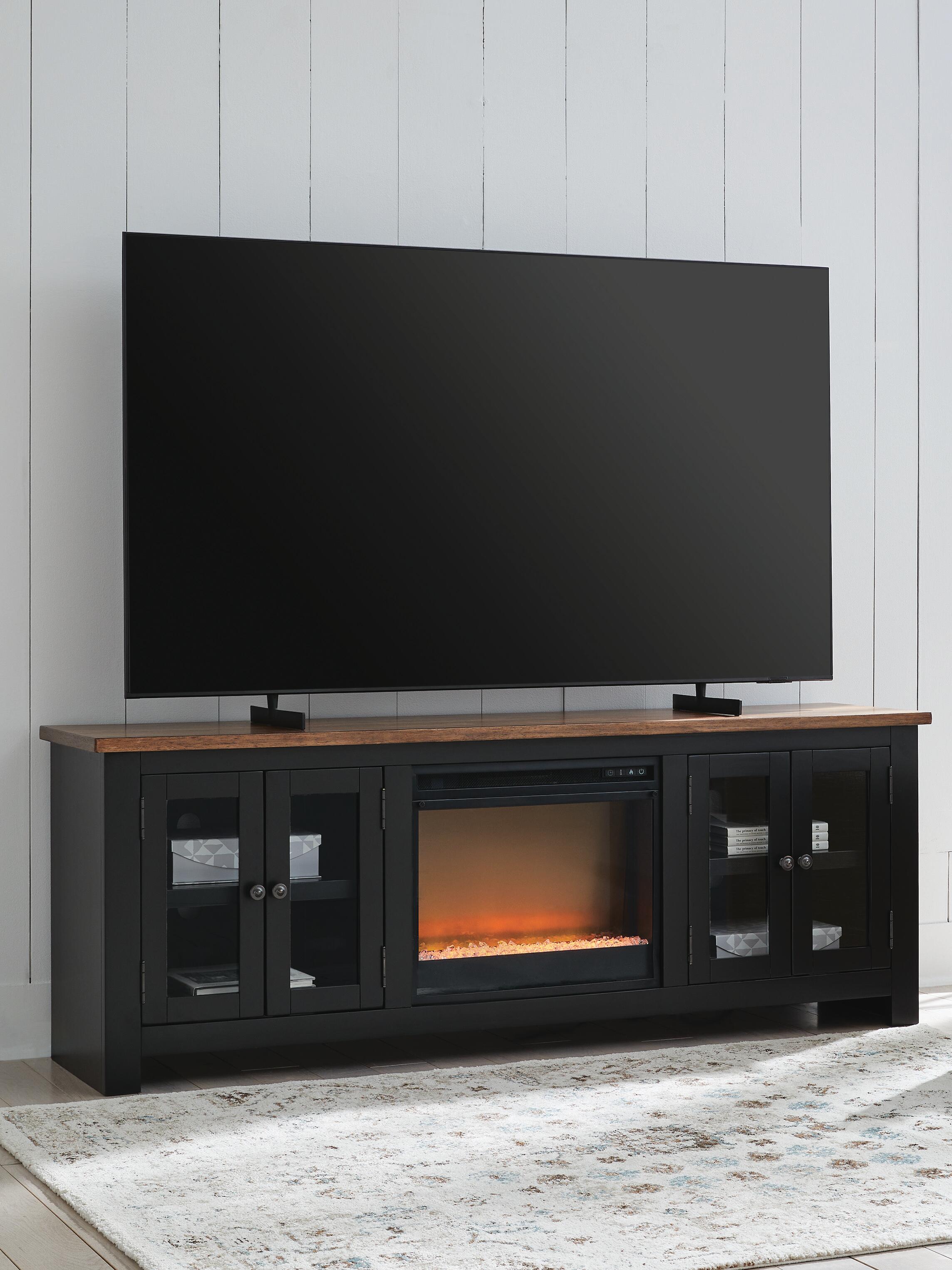 Wildenauer 76" TV Stand with Electric Fireplace - Luxury Home Furniture (MI)