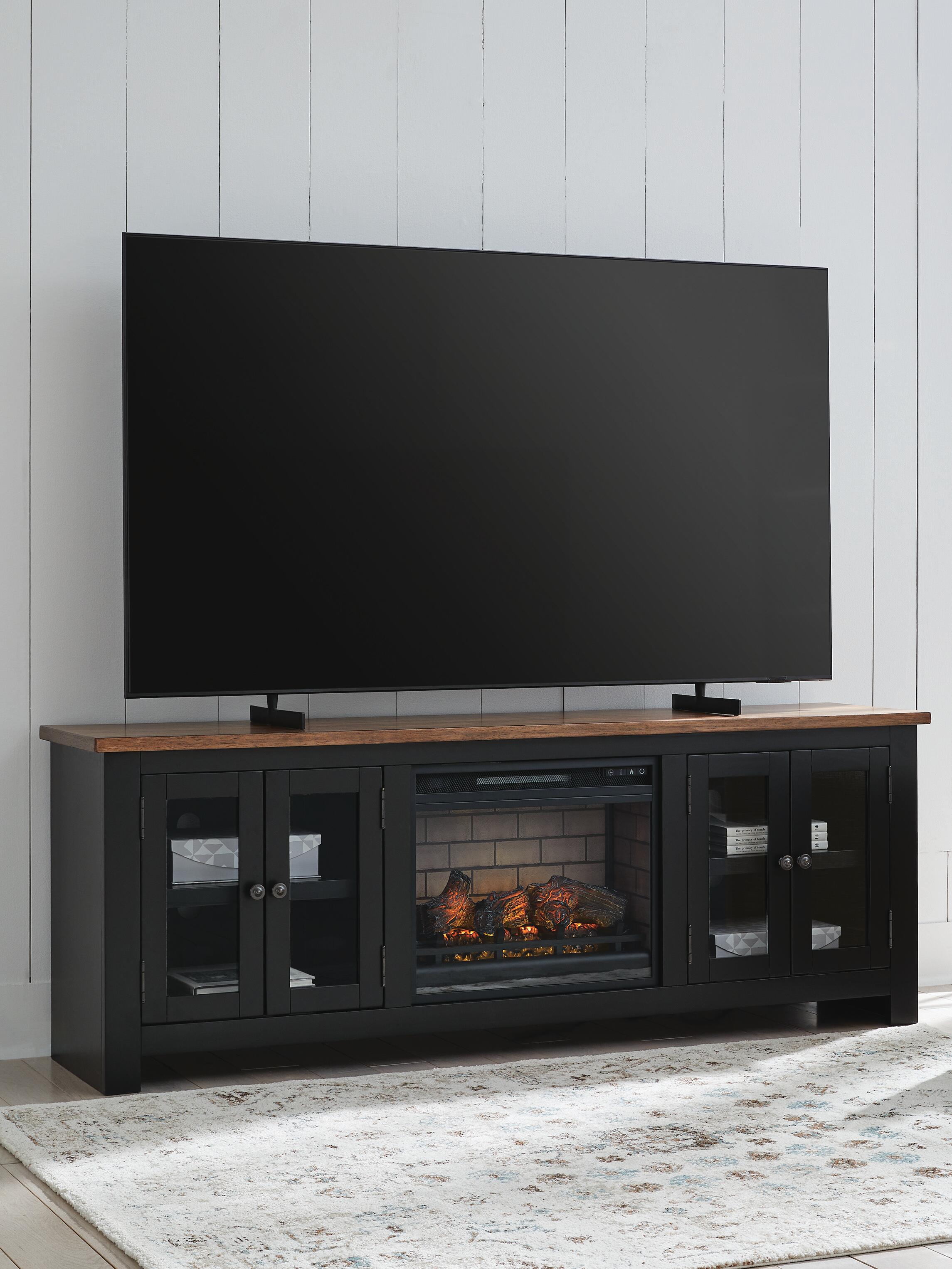 Wildenauer 76" TV Stand with Electric Fireplace - Luxury Home Furniture (MI)