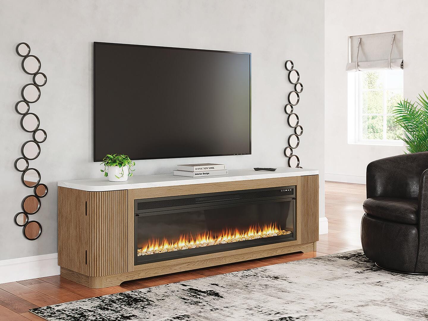Camdill 80" TV Stand with Electric Fireplace - Luxury Home Furniture (MI)