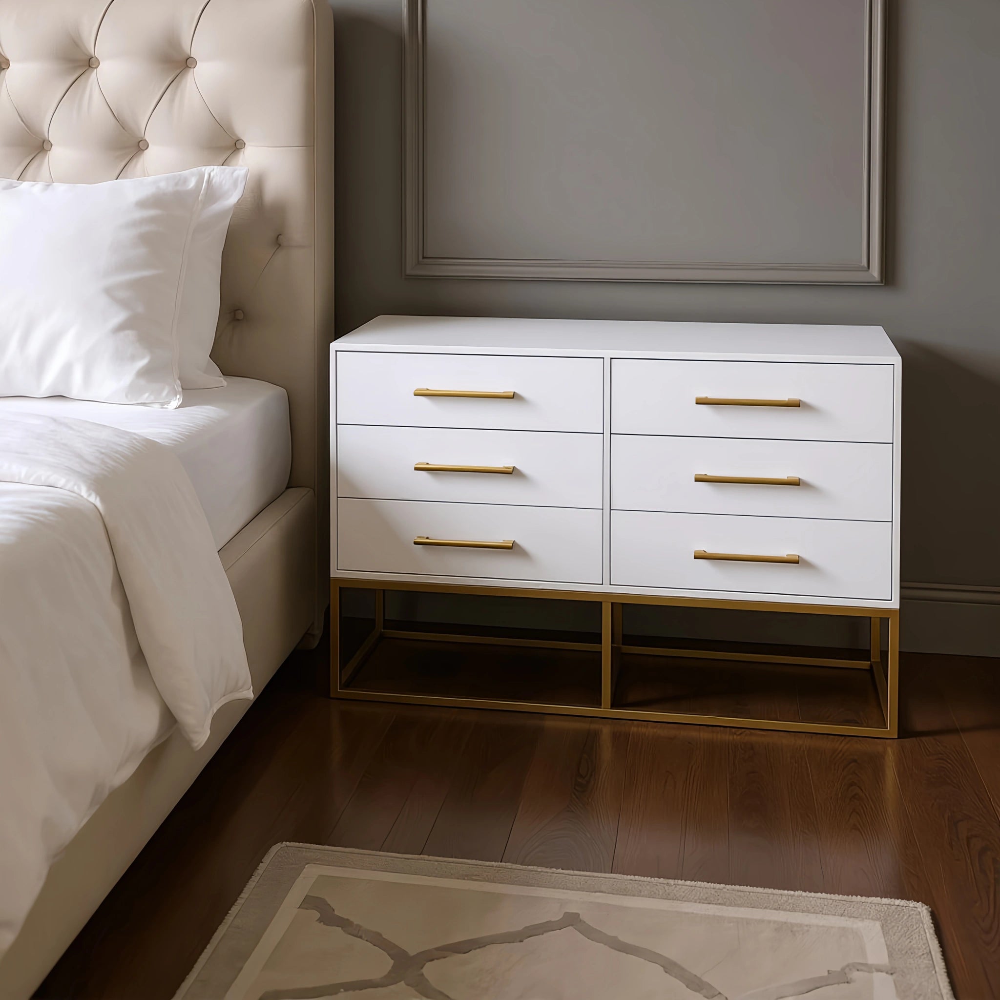 Maxine White / Gold Dresser