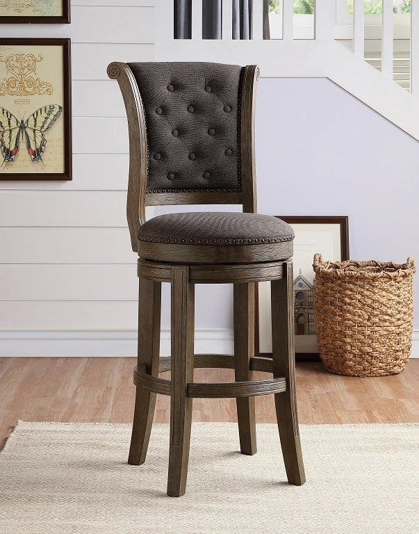 Glison Charcoal Fabric & Walnut Counter Height Chair (1Pc)