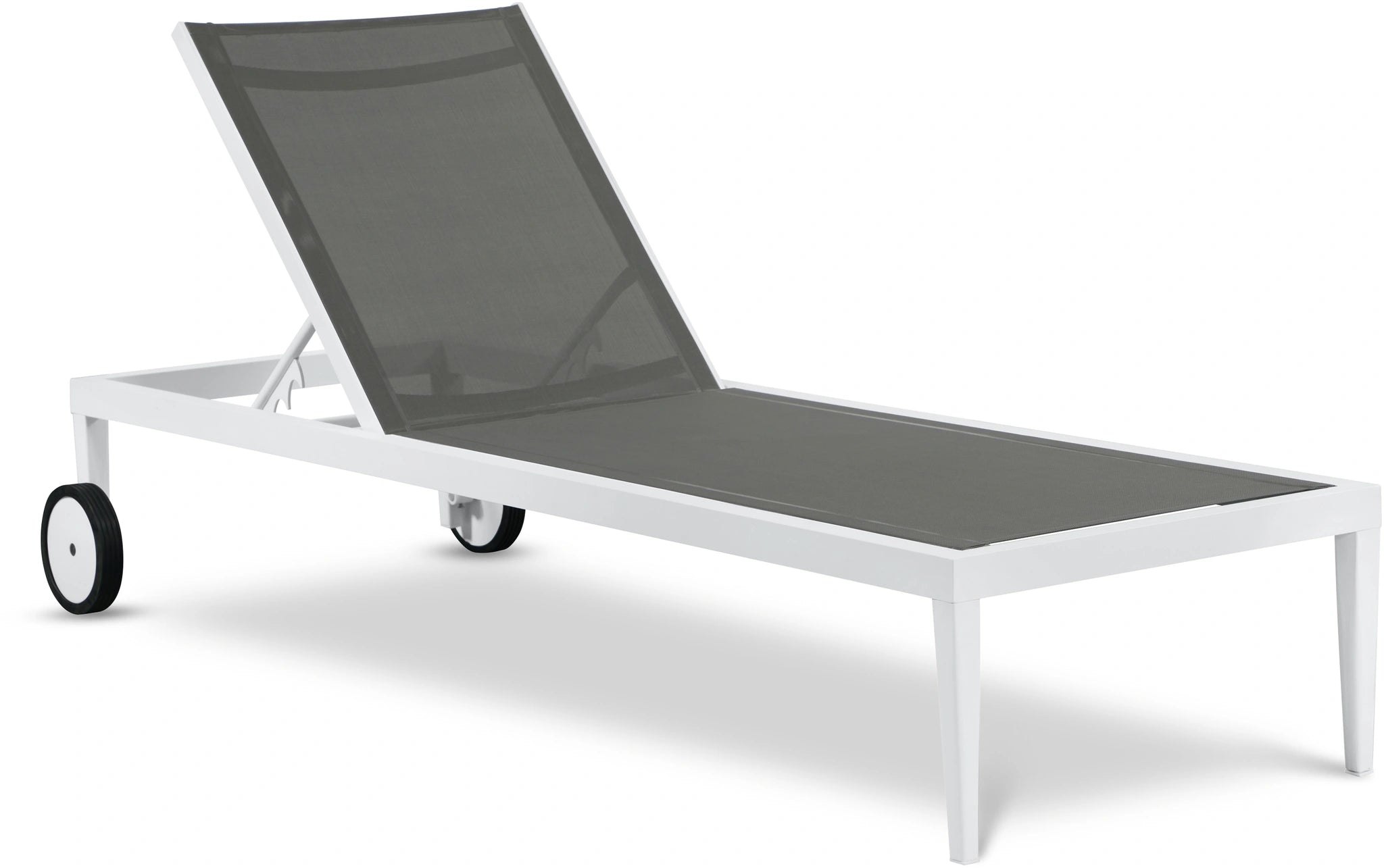 Nizuc Grey Mesh Waterproof Fabric Outdoor Patio Aluminum Mesh Chaise Lounge Chair