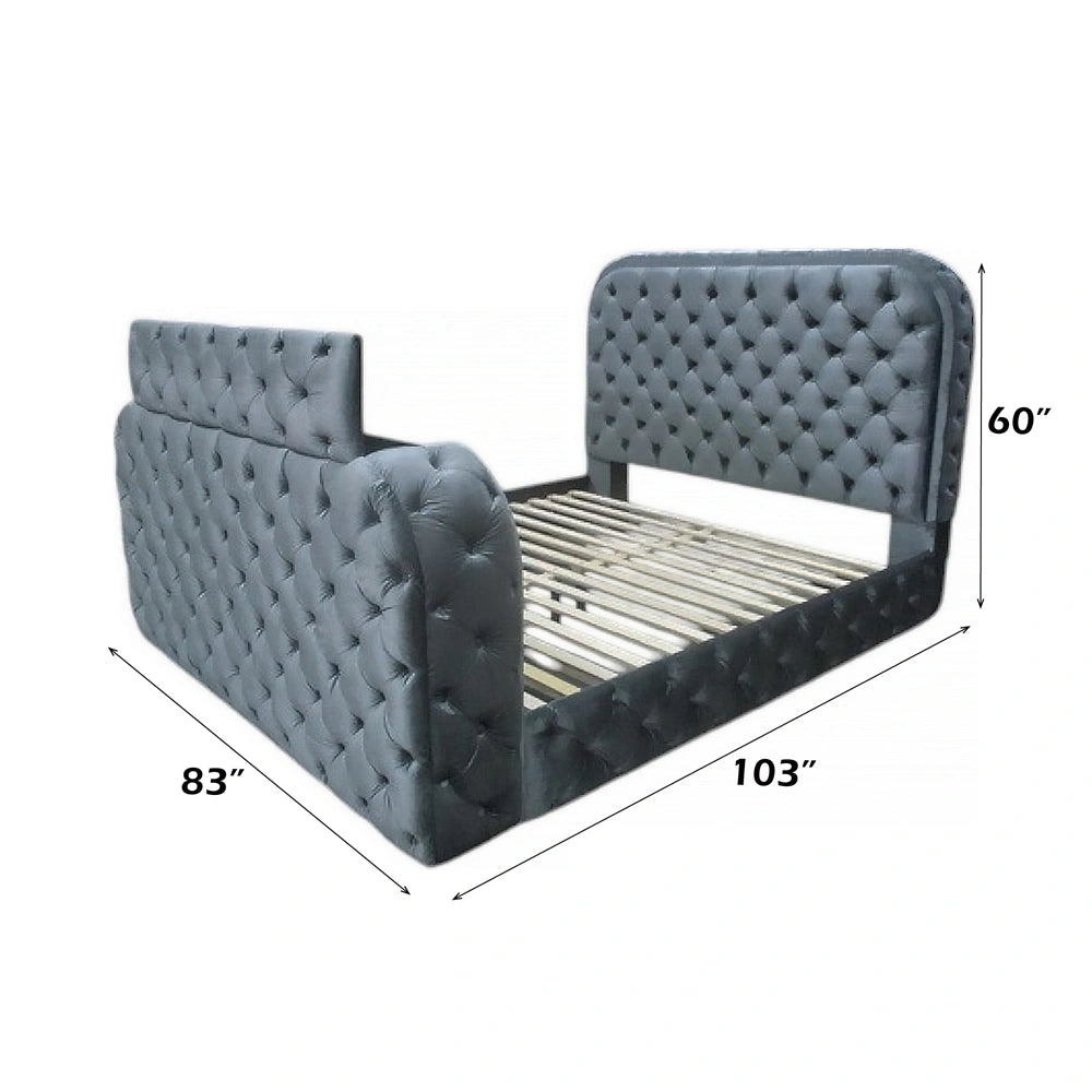 Eastern King Bed w/LED, Fireplace & TV Stand