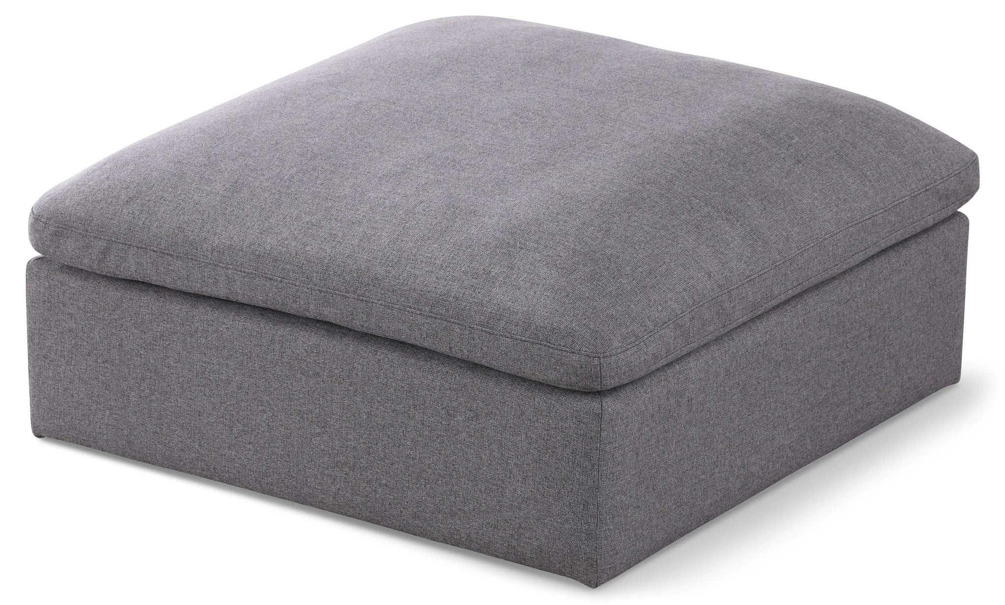Serene Grey Linen Fabric Deluxe Cloud Ottoman