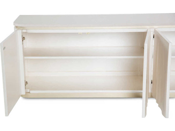 AICO Furniture London Place Media Cabinet in Creamy Pearl - Luxury Home Furniture (MI)