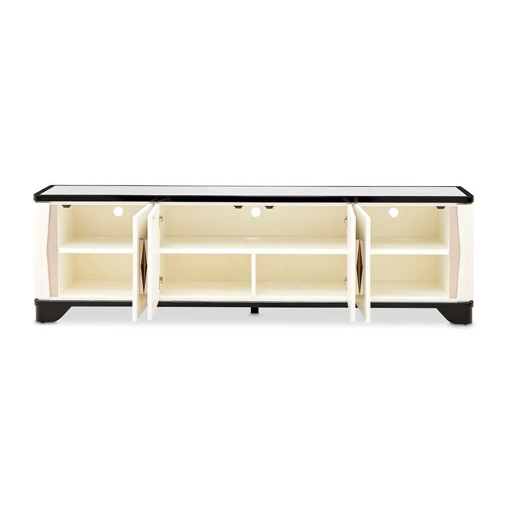 AICO Furniture Tuxedo Media Cabinet in Piano Keyboard