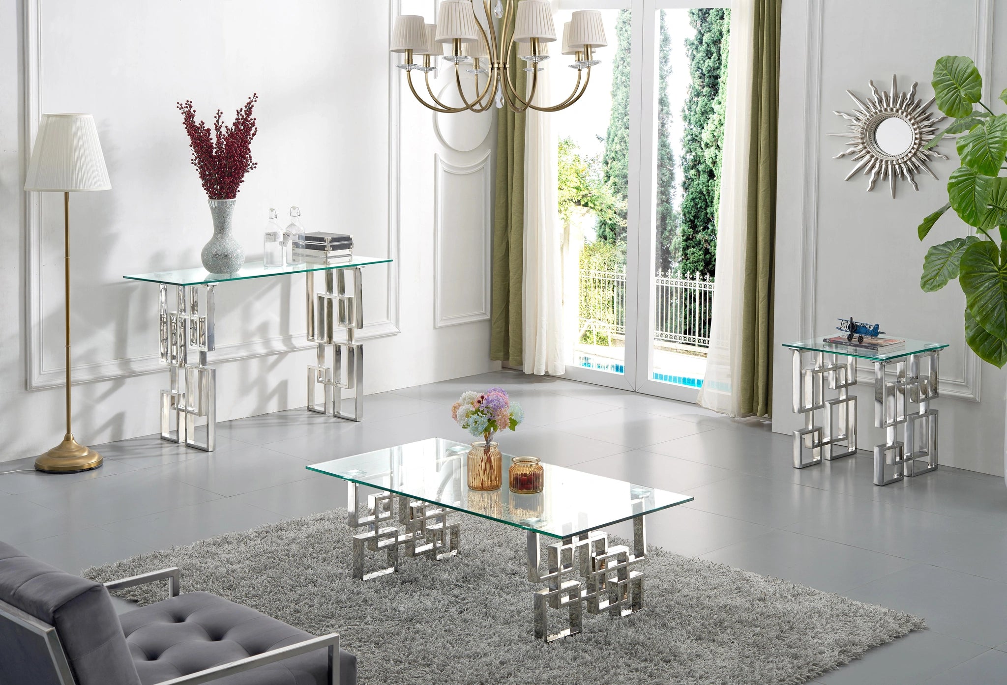 Alexis Chrome Console Table