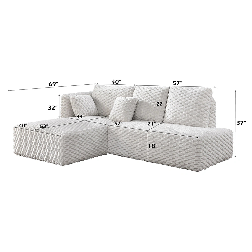 Sectional Sofa w/2Pillows