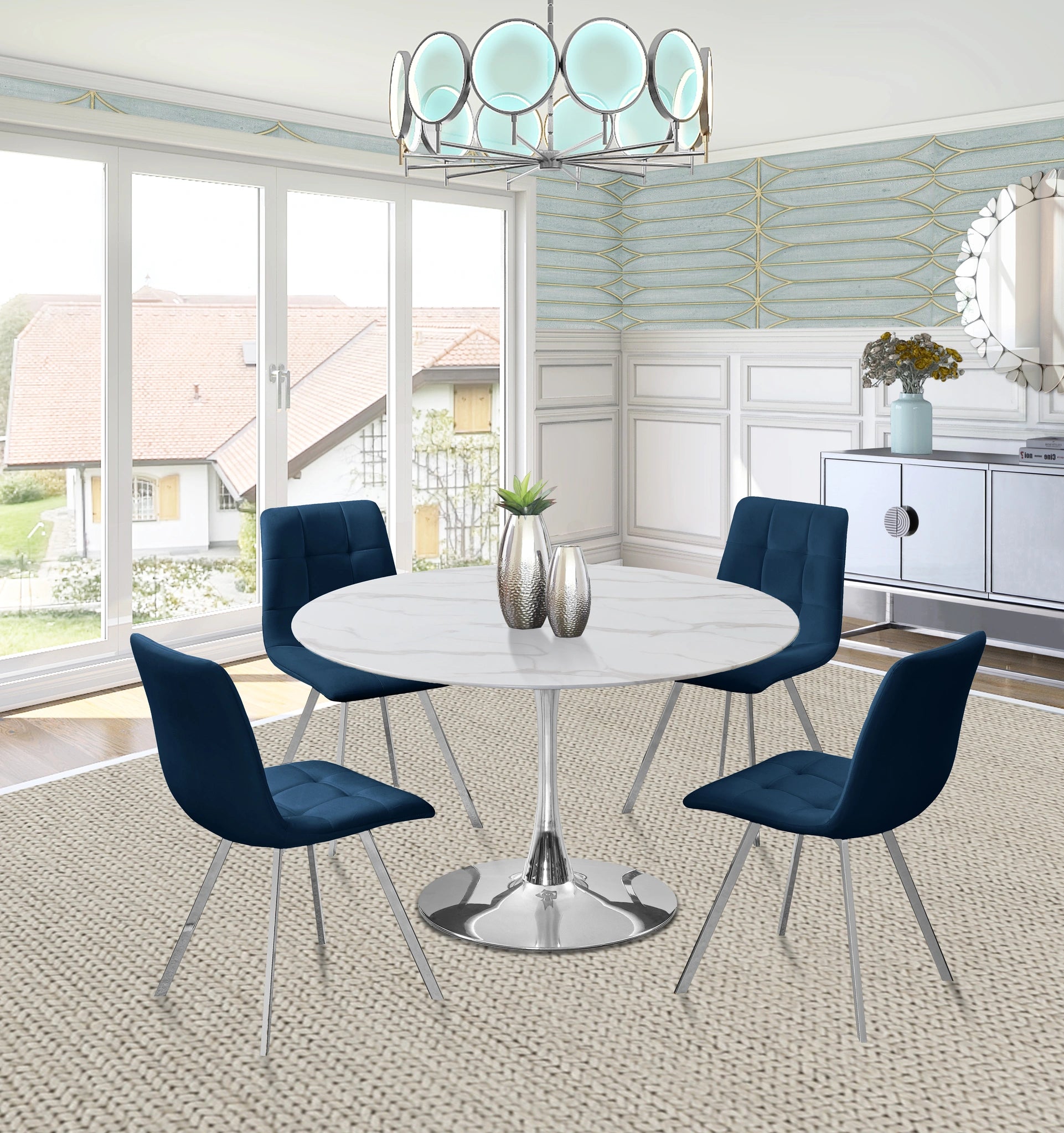 Annie Navy Velvet Dining Chair