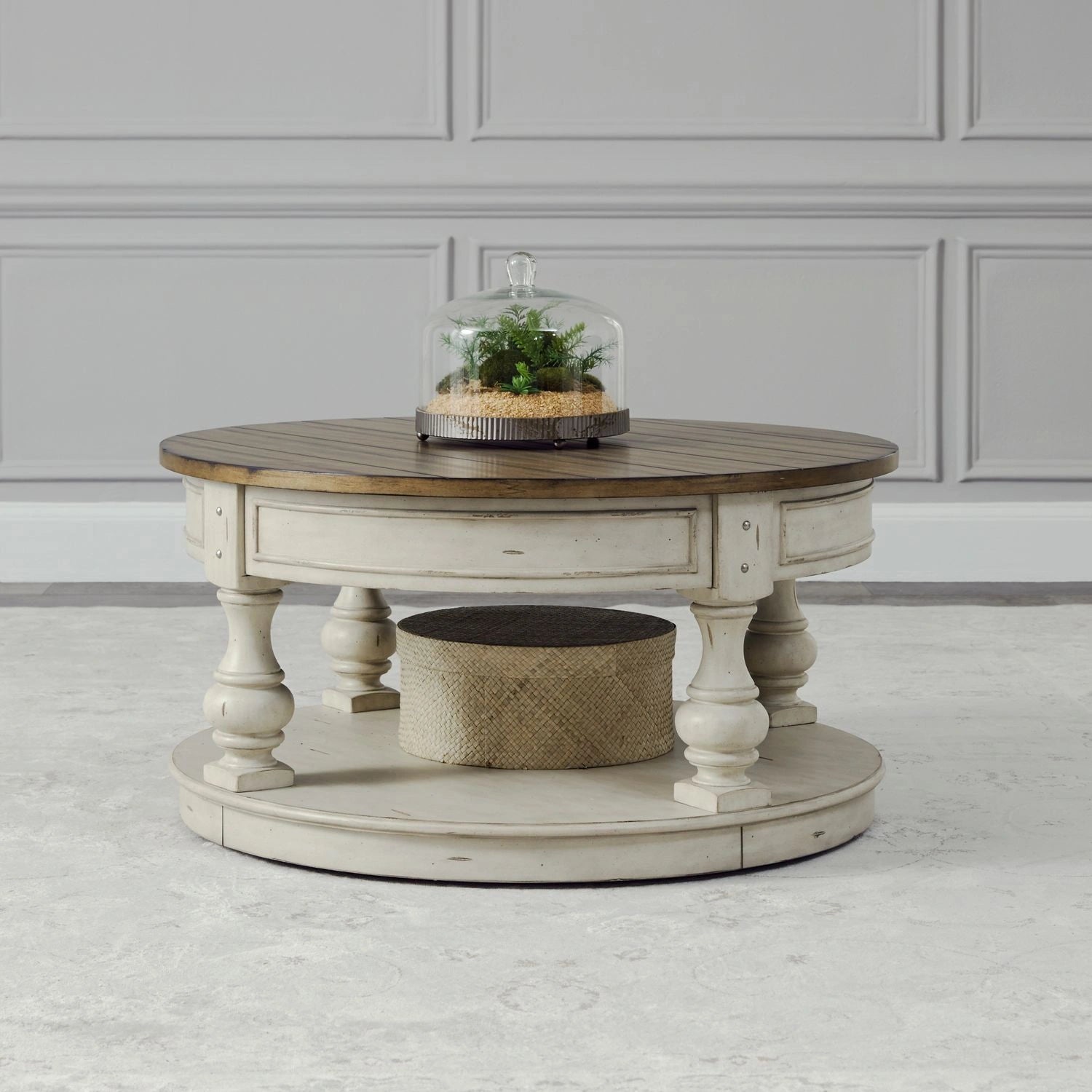 Morgan Creek Round Cocktail Table in Antique White image