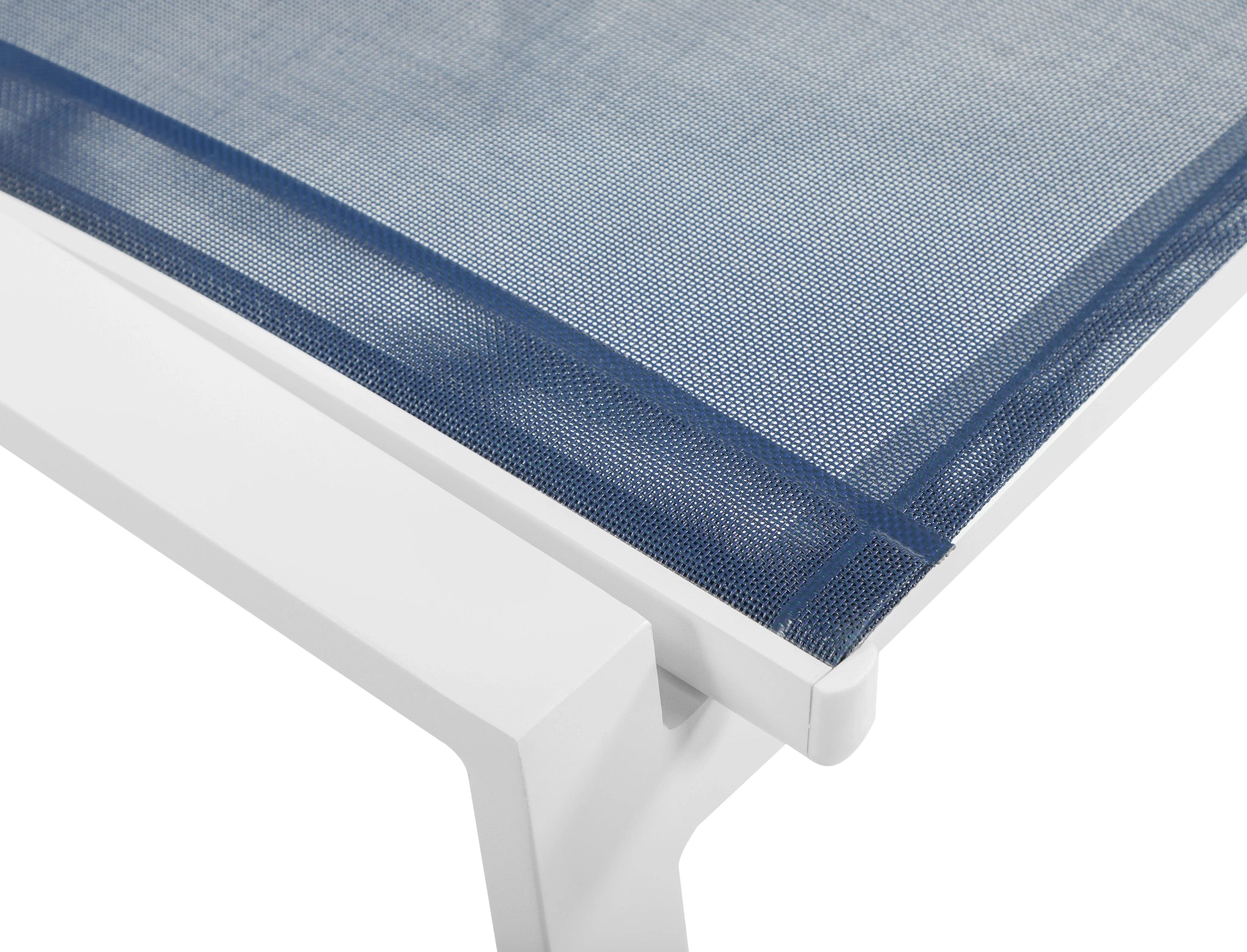 Nizuc Navy Mesh Waterproof Fabric Outdoor Patio Aluminum Mesh Dining Chair