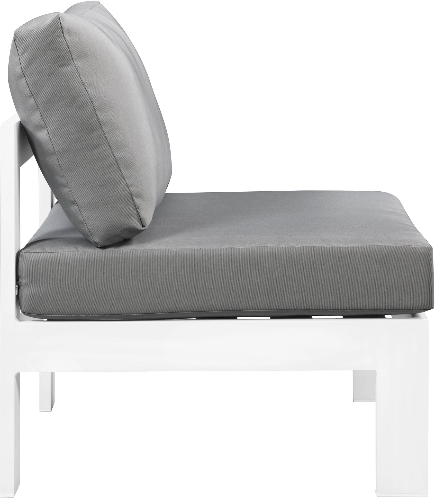 Nizuc Grey Waterproof Fabric Outdoor Patio Aluminum Armless Chair