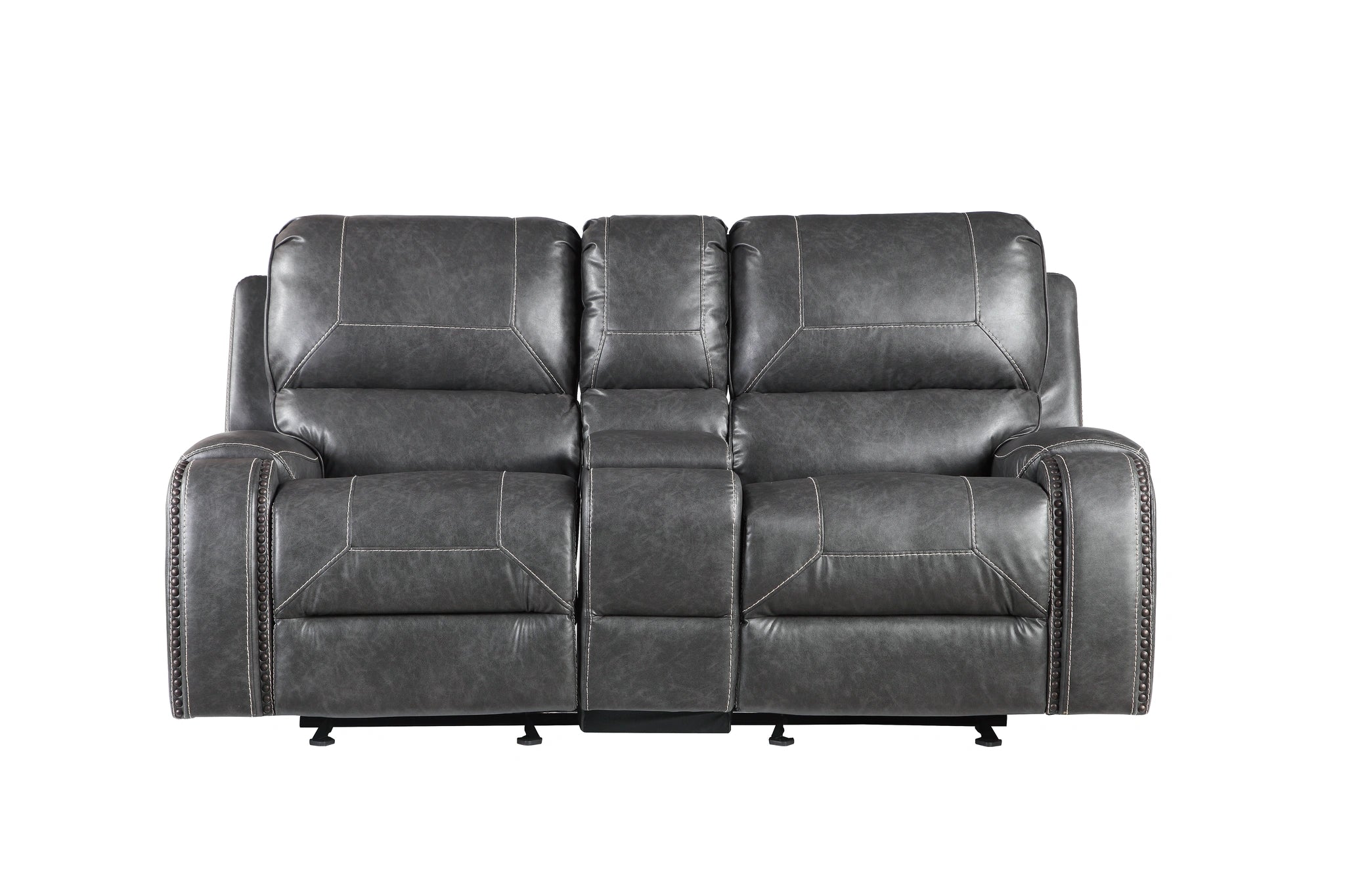 Steve Silver Keily Manual Glider Reclining Loveseat in Dove Grey