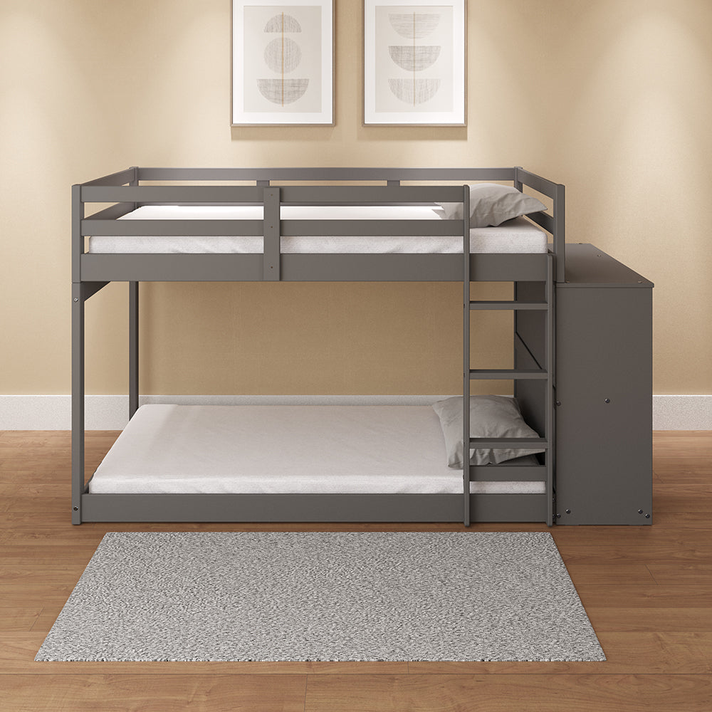 Bunk Bed (T/T) w/4 Drawers & 3 Compartments