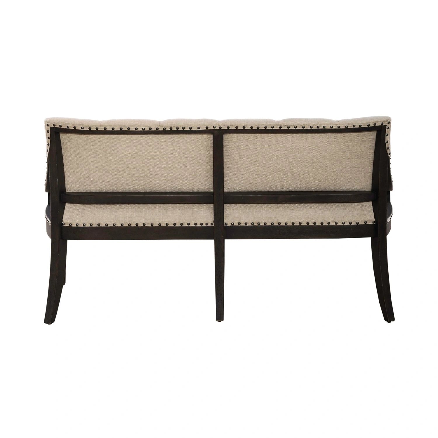 Americana Farmhouse Uph Shelter Dining Bench in Dusty Taupe & Black image