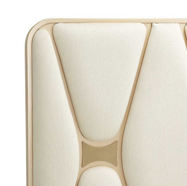 AICO La Rachelle Cal King Upholstered Panel Bed in Medium Champagne - Luxury Home Furniture (MI)