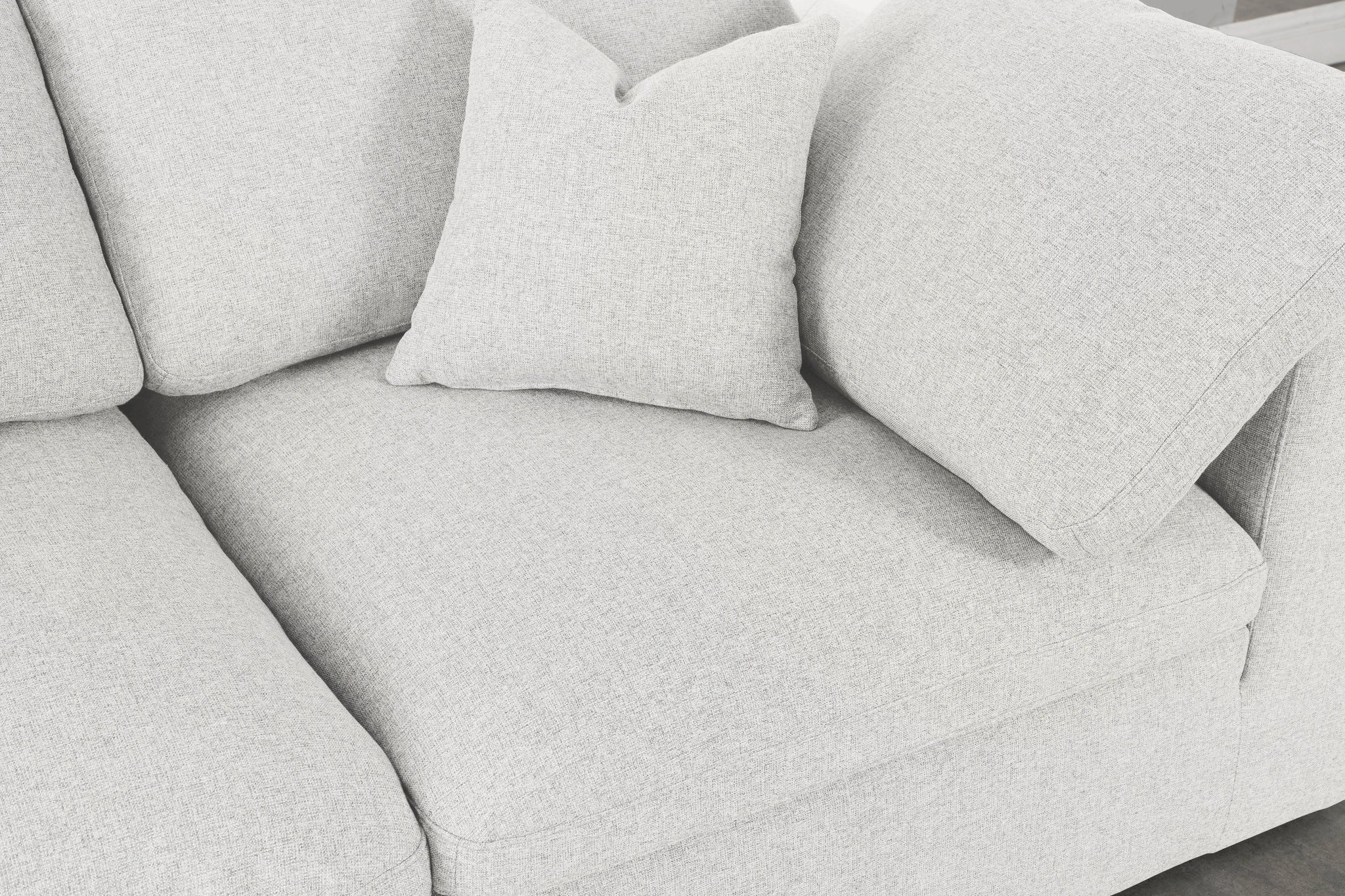 Serene Cream Linen Fabric Deluxe Cloud Modular Sectional