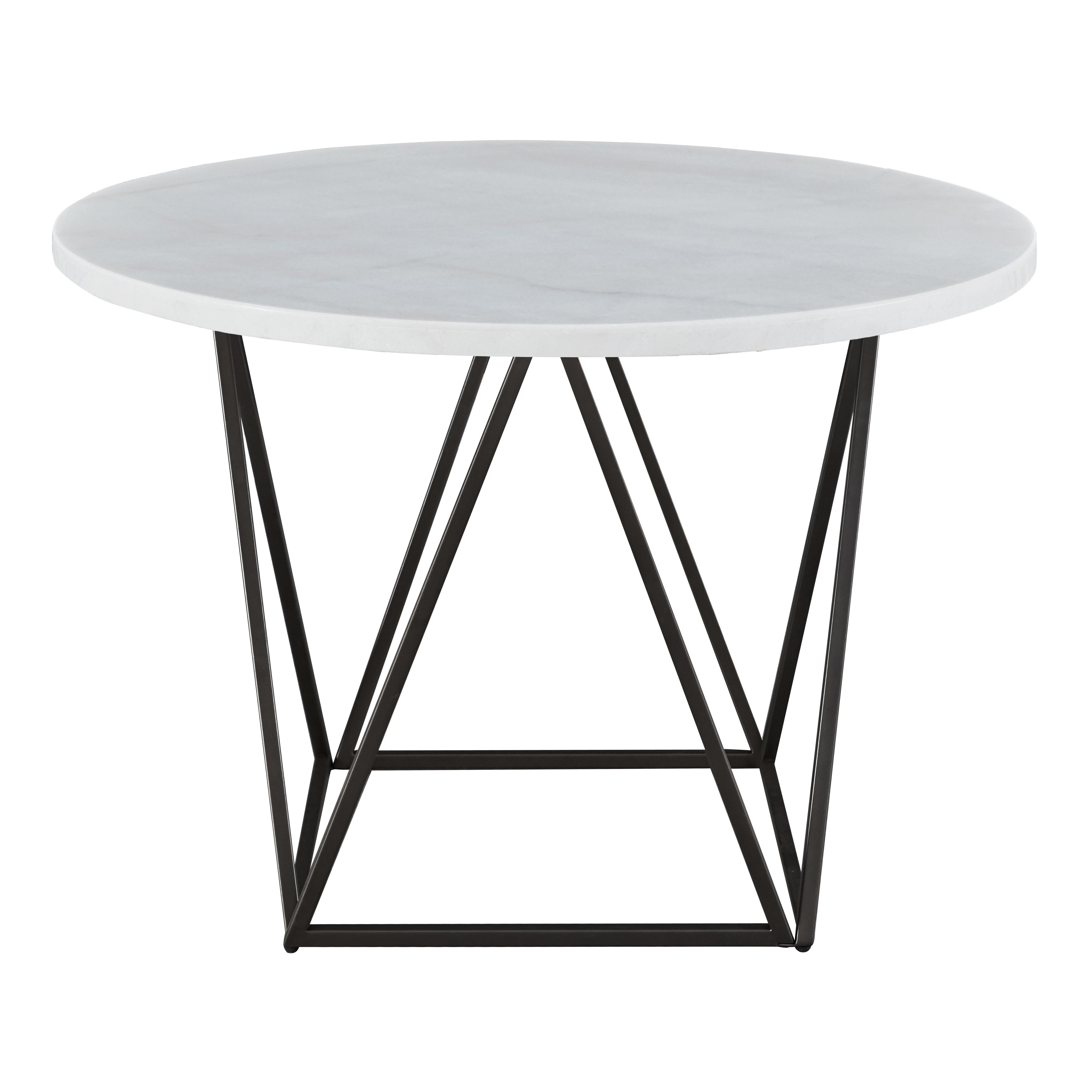 Steve Silver Ramona White Marble Top Round Dining Table in Deep Bronze - Luxury Home Furniture (MI)