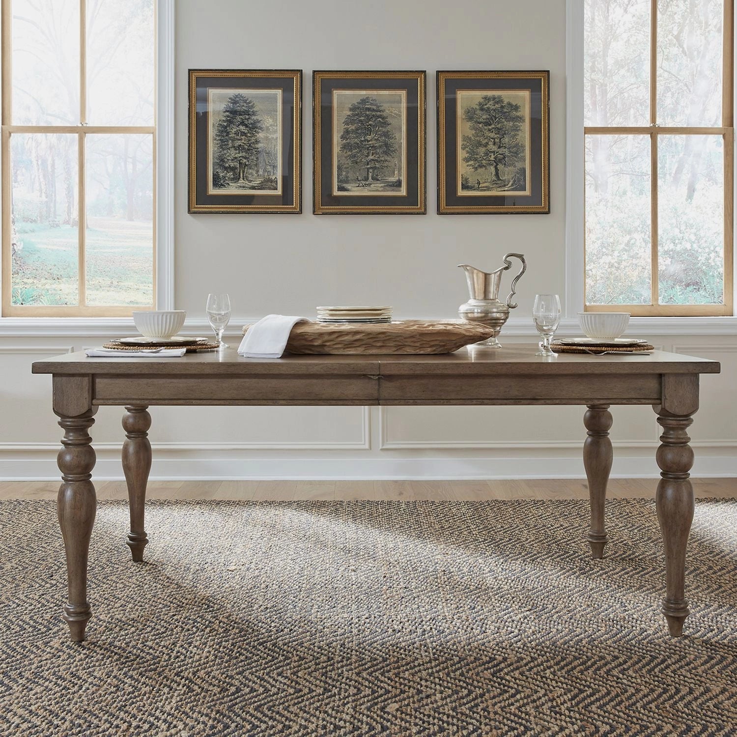 Americana Farmhouse Rectangular Leg Table in Dusty Taupe & Black image