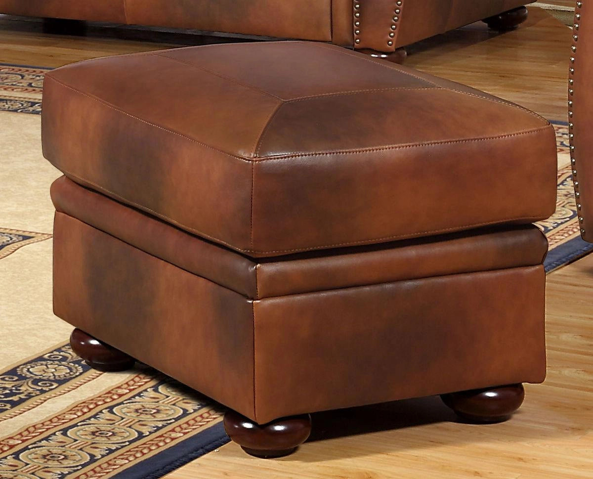 Leather Italia USA Cambria Arizona Ottoman in Marco