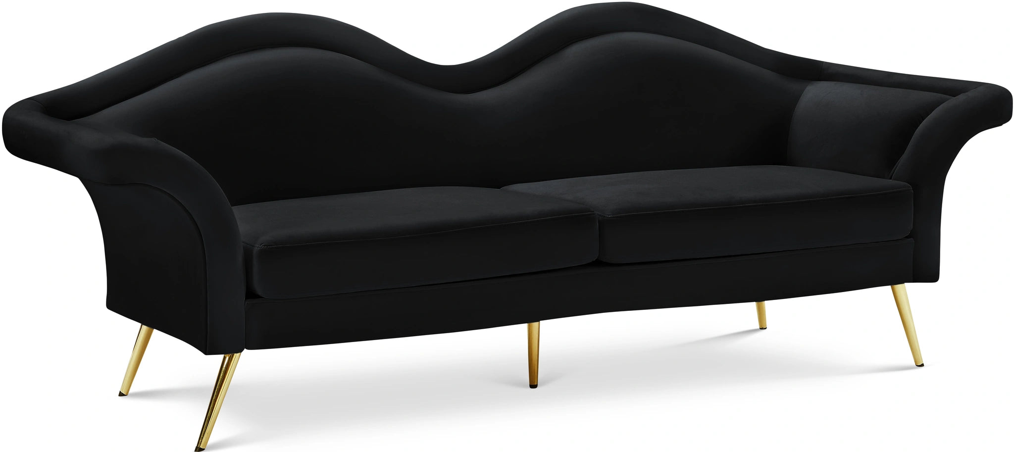 Lips Black Velvet Sofa