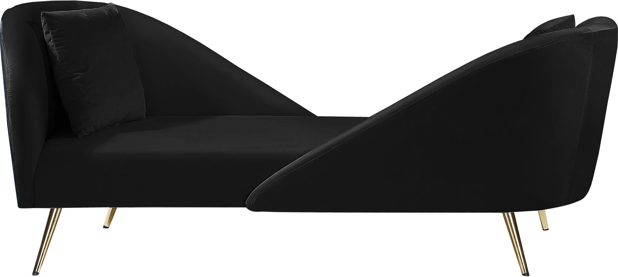 Nolan Black Velvet Chaise