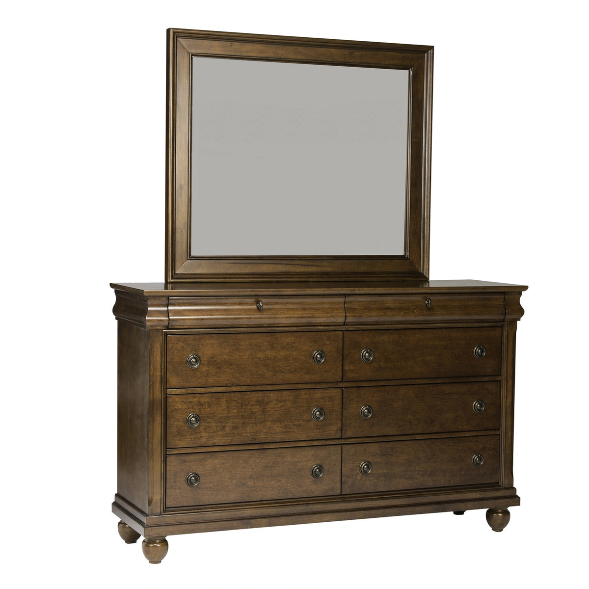 Rustic Traditions Sleigh Bed, Dresser & Mirror, Night Stand image