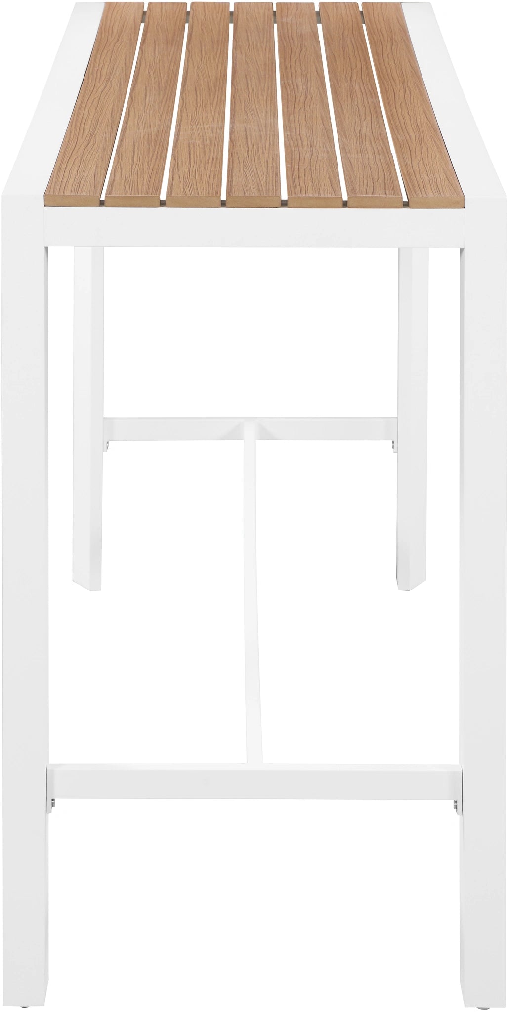 Nizuc Brown manufactured wood Outdoor Patio Aluminum Rectangle Bar Table