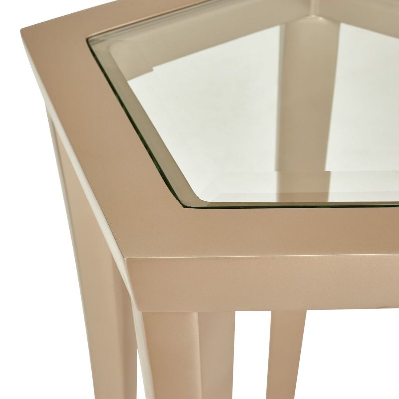 AICO La Rachelle Chairside Table in Medium Champagne - Luxury Home Furniture (MI)