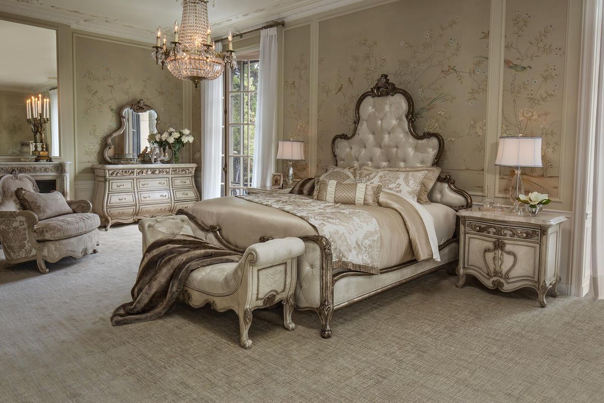 Aico Platine de Royale Bed Bench in Champagne - Luxury Home Furniture (MI)