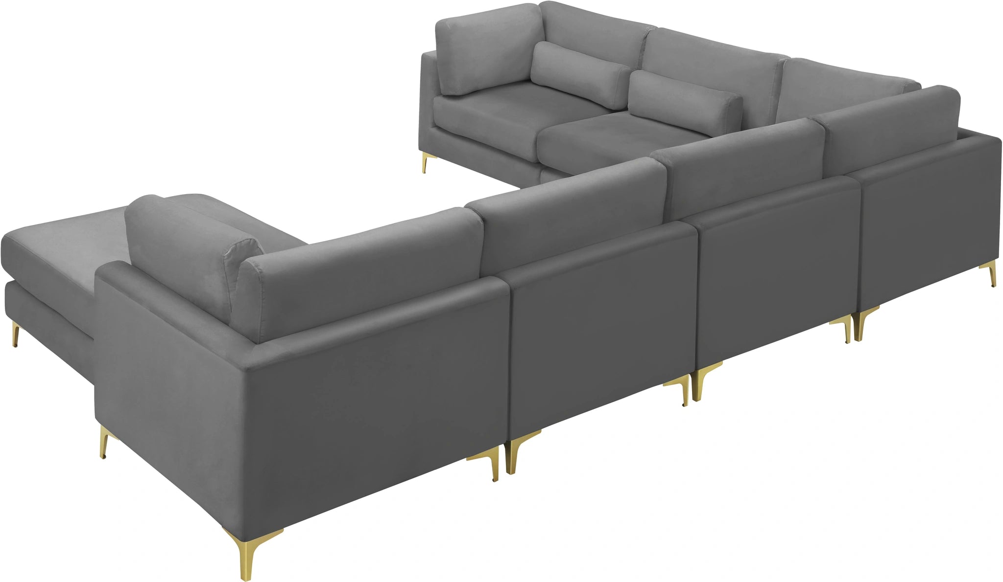 Julia Grey Velvet Modular Sectional (7 Boxes)