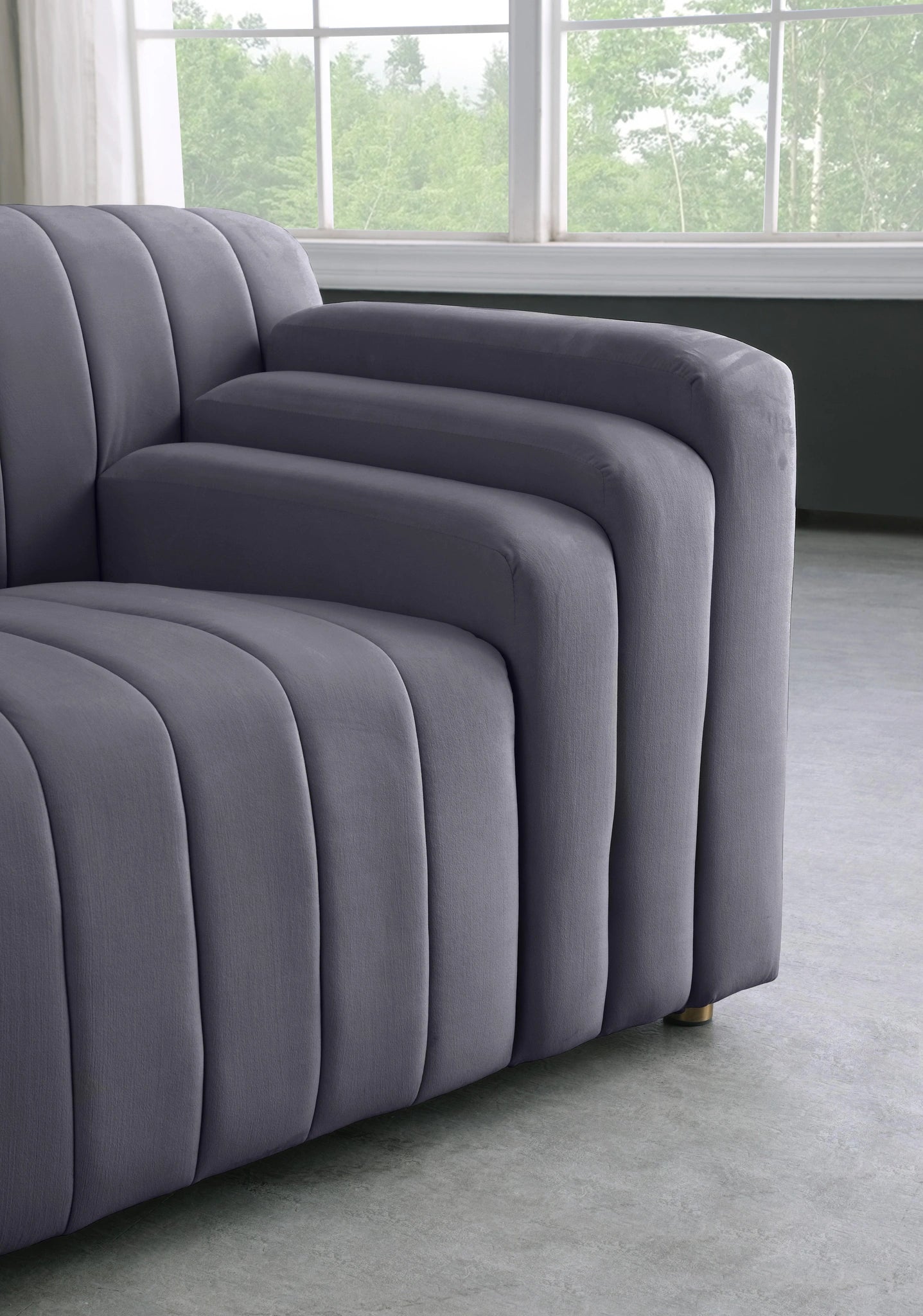 Naya Grey Velvet Loveseat