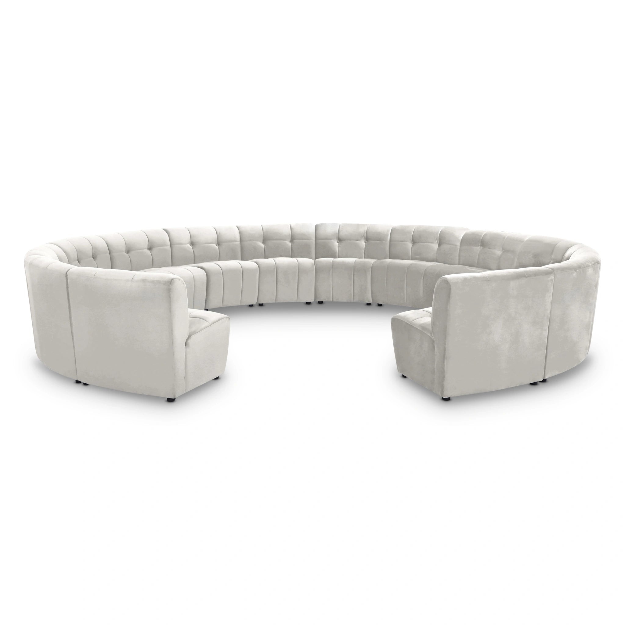 Limitless Cream Velvet 14pc. Modular Sectional
