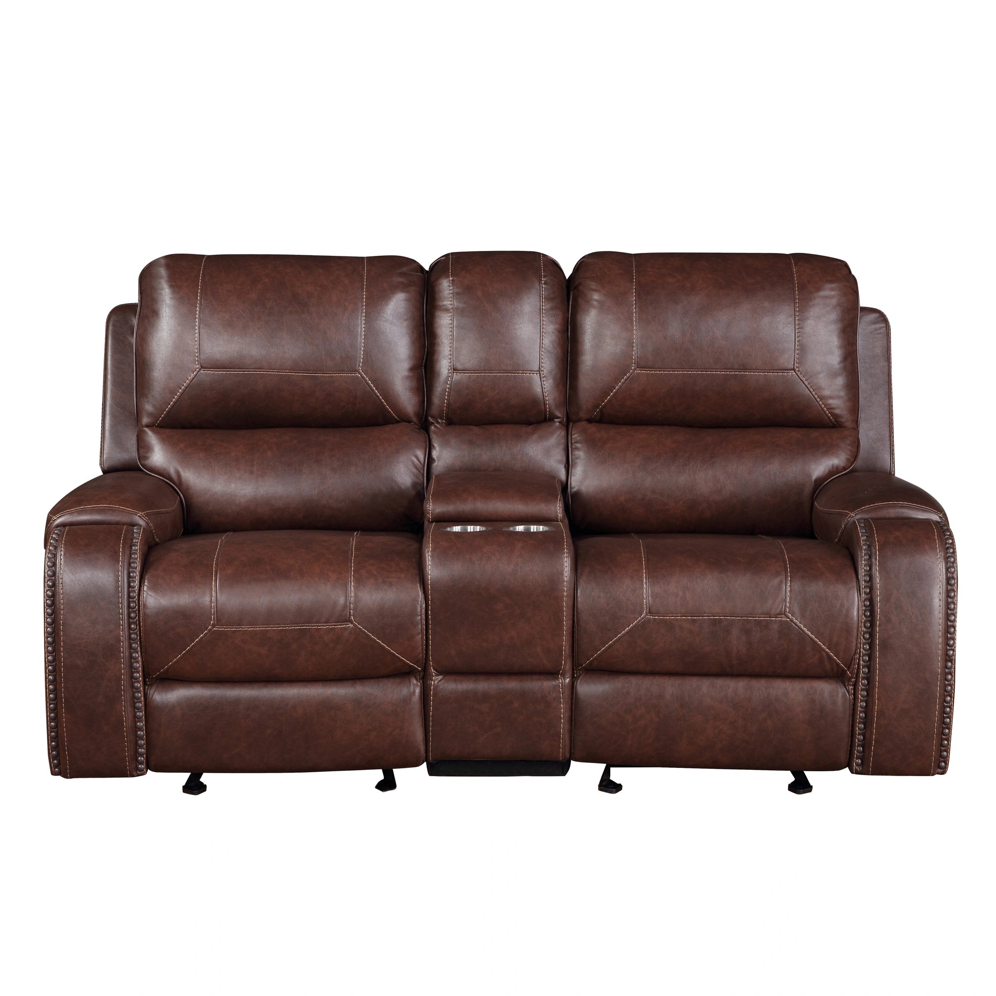 Steve Silver Keily Manual Glider Reclining Loveseat in Brown