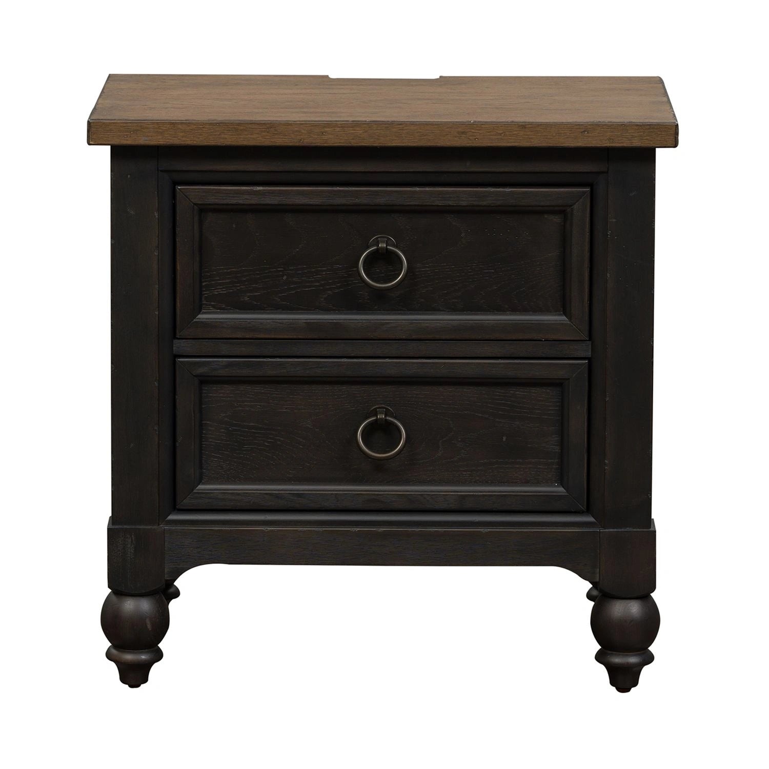 Americana Farmhouse 2 Drawer Nightstand in Black image