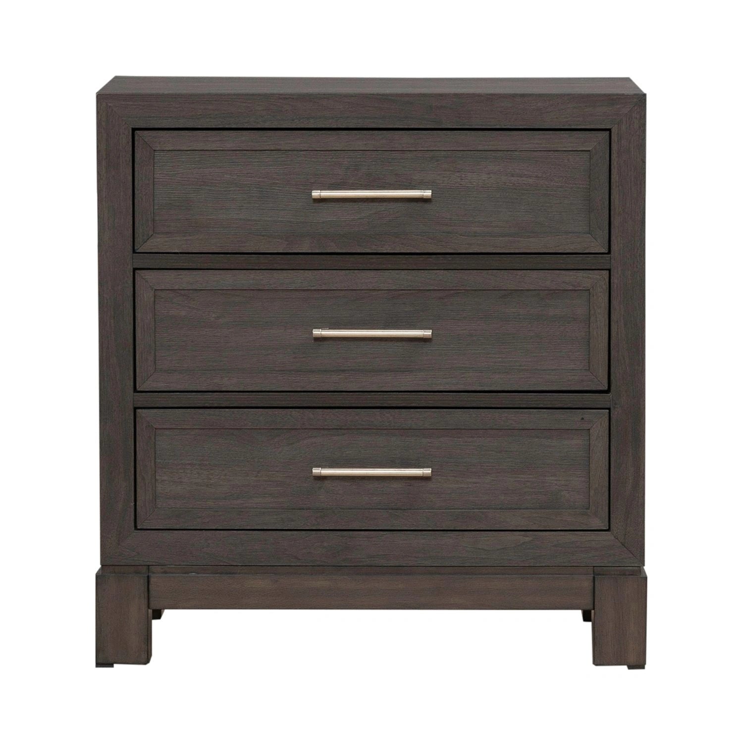 Modern Edge Nightstand w/ Charging Station in Caffe image