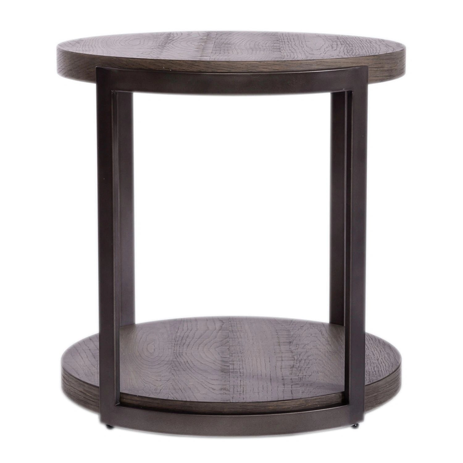 Modern View Round End Table in Gray image