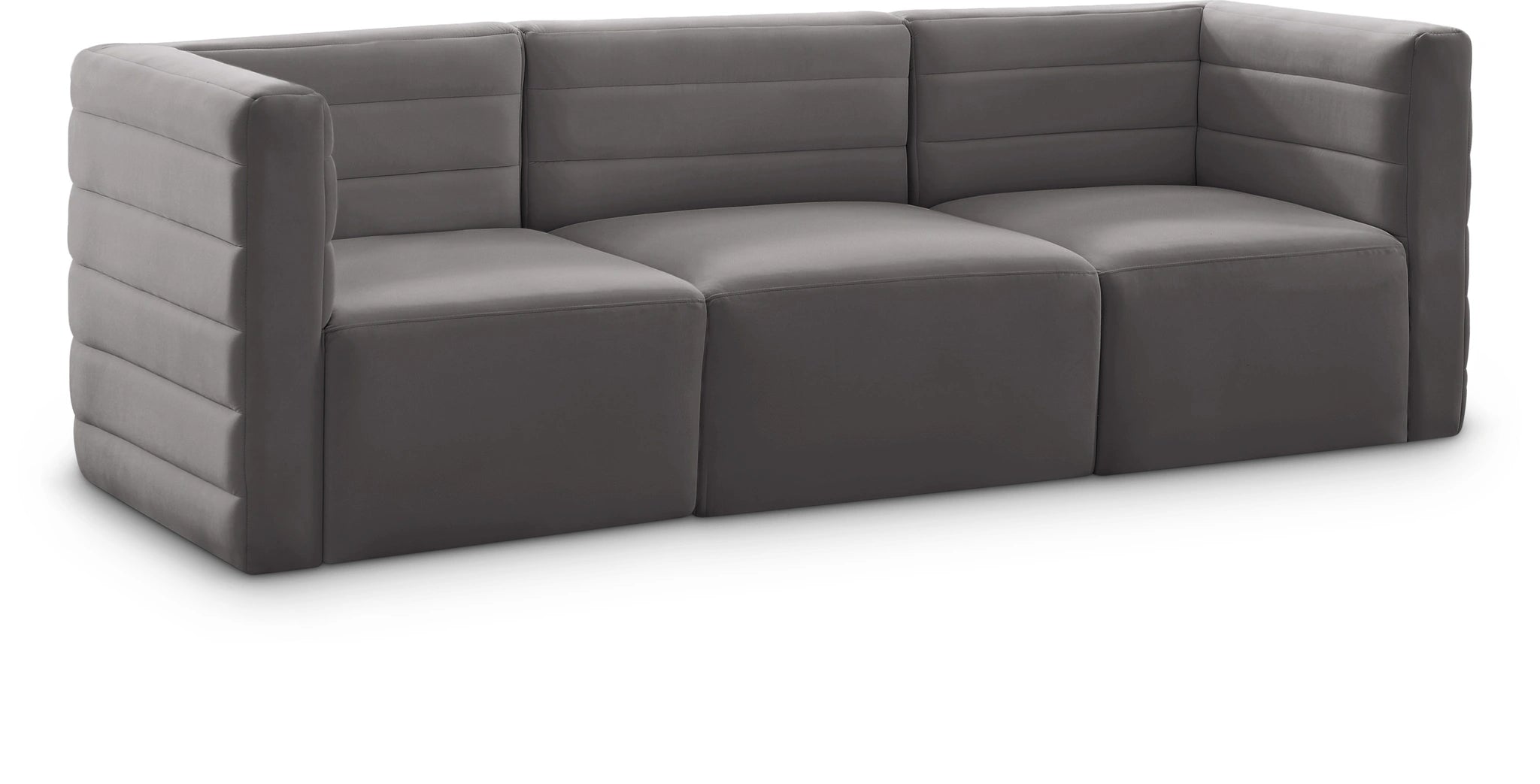 Quincy Grey Velvet Modular Sofa
