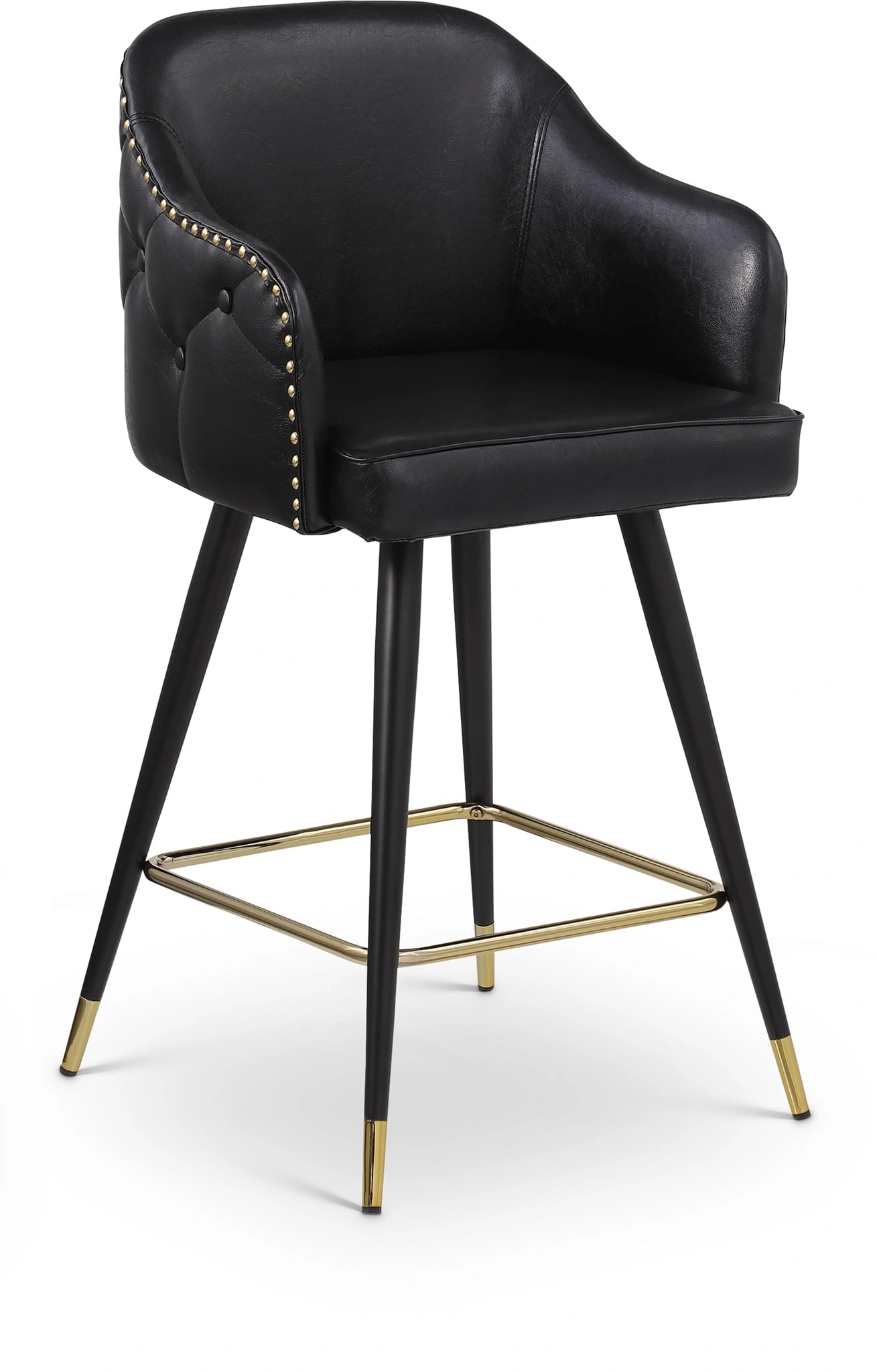 Barbosa Black Faux Leather Counter/Bar Stool