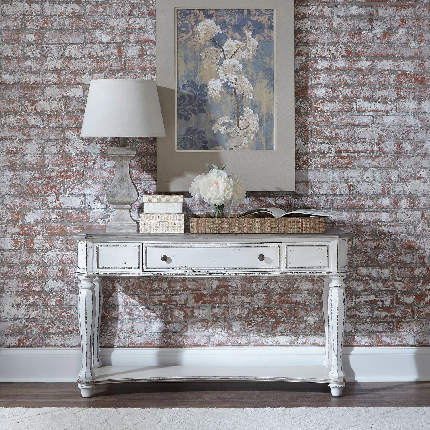 Magnolia Manor Sofa Table in Antique White image