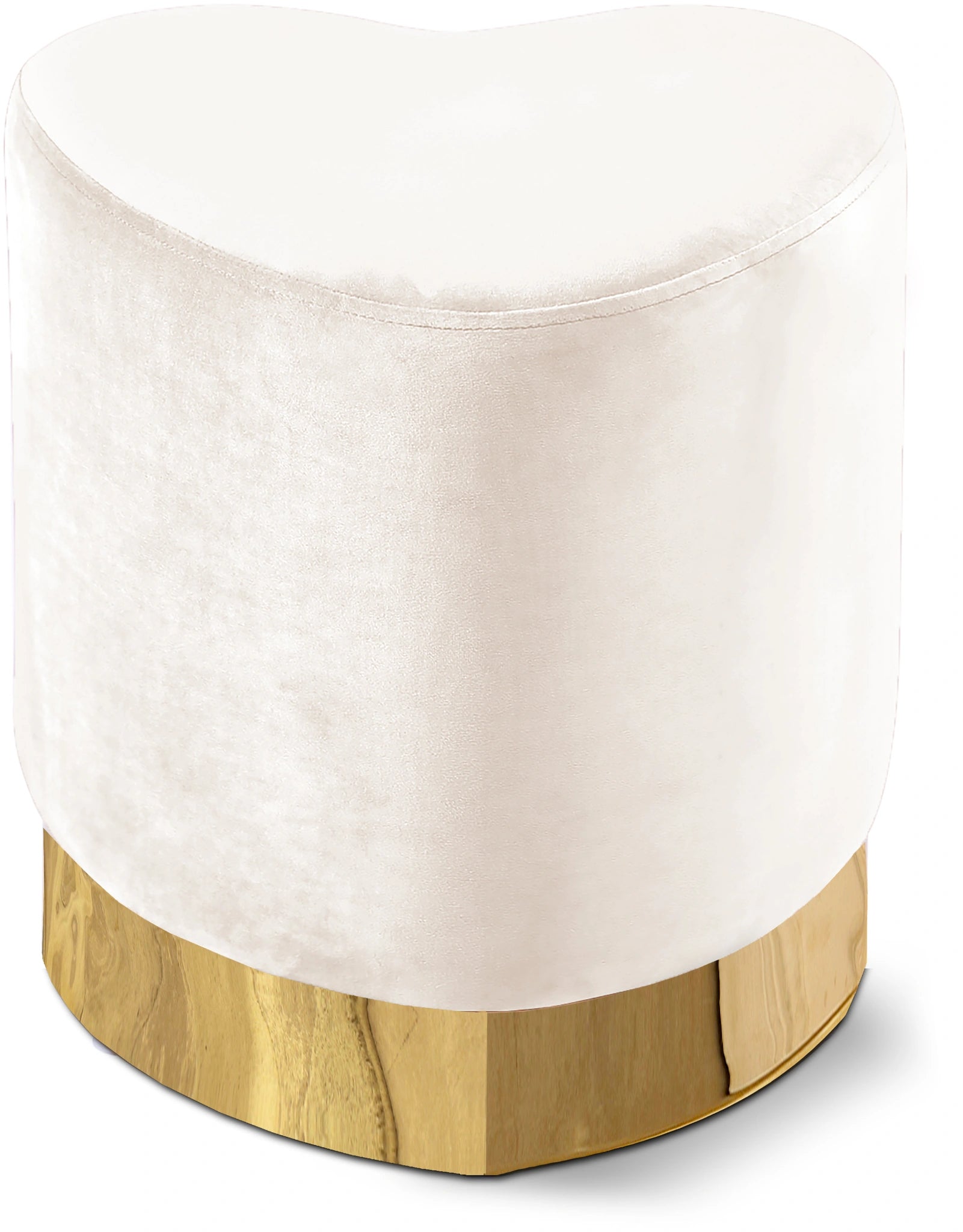 Heart Cream Velvet Ottoman/Stool